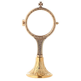 Monstrance with hammered base 7 3/4 in