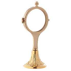 Monstrance with hammered base 7 3/4 in