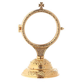 Teca esposizione base decorata ottone dorato 24k 15 cm