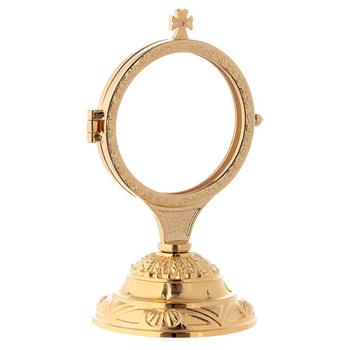 Teca esposizione base decorata ottone dorato 24k 15 cm 2