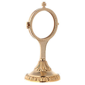 Gold plated brass monstrance 8 in branches of grapes