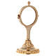 Gold plated brass monstrance 8 in branches of grapes s2