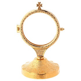 Monstrance with gold plated coarse base and short stem 6 in