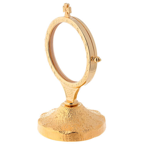 Monstrance with gold plated coarse base and short stem 6 in 2