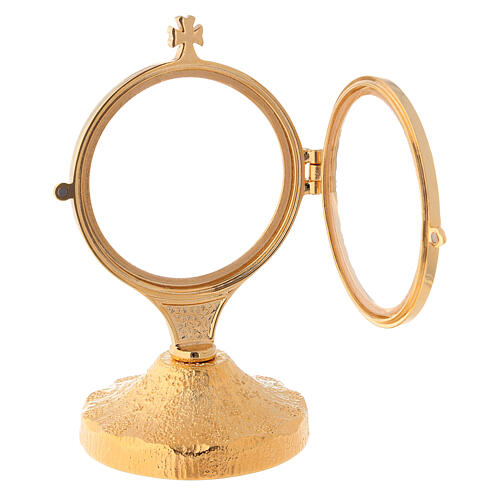 Monstrance with gold plated coarse base and short stem 6 in 4