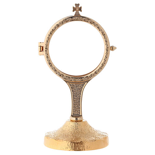 Monstrance with tall body, raw effect on base 18 cm 1