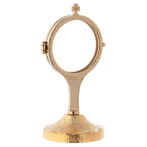 Monstrance with tall body, raw effect on base 18 cm 2
