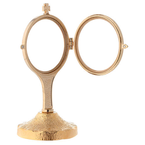 Monstrance with tall body, raw effect on base 18 cm 3