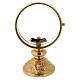 Gold plated brass monstrance with spike on the base diam. 11 cm s1