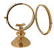 Gold plated brass monstrance with spike on the base diam. 11 cm s4