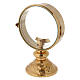Gold plated brass monstrance spike pattern on the base 4 in diameter s2