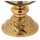 Gold plated brass monstrance spike pattern on the base 4 in diameter s3
