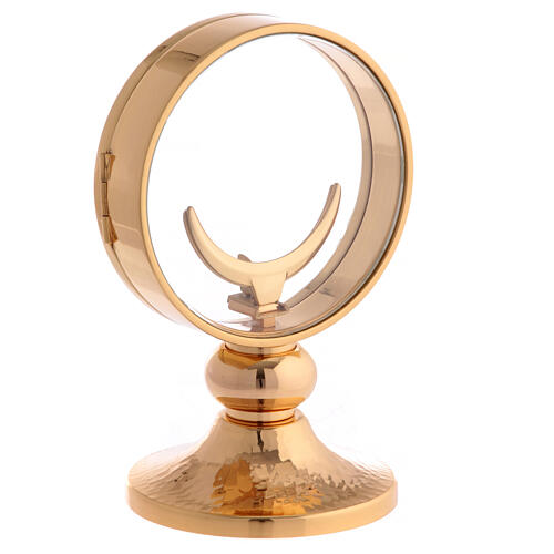 Monstrance of smooth gold plated brass diam. 11 cm 3