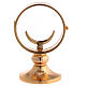 Monstrance of smooth gold plated brass diam. 11 cm s1