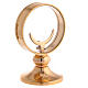 Monstrance of smooth gold plated brass diam. 11 cm s3