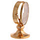 Monstrance of smooth gold plated brass diam. 11 cm s5