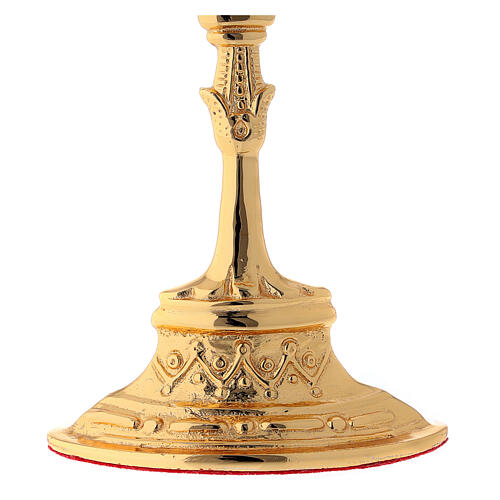 Reliquary in golden brass with white crystals height 20 cm 4