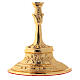 Gold plated brass reliquary with white crystals h 8 in s4