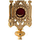 Reliquiario ottone dorato gotico teca 8,5 cm s2