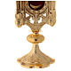 Reliquiario ottone dorato gotico teca 8,5 cm s5