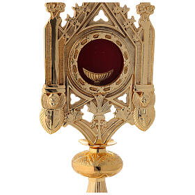 Relicário latão dourado gótico luneta 9 cm