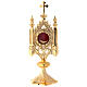 Gothic reliquary in gold plated brass 3 1/2 in window s1