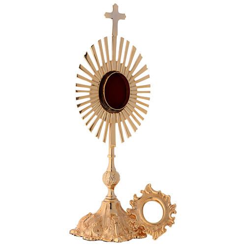 Reliquary with rays h 35 cm, gold plated brass 3