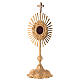 Reliquary with rays h 35 cm, gold plated brass s1