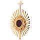 Reliquary with rays h 35 cm, gold plated brass s2
