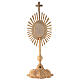 Reliquary with rays h 35 cm, gold plated brass s6