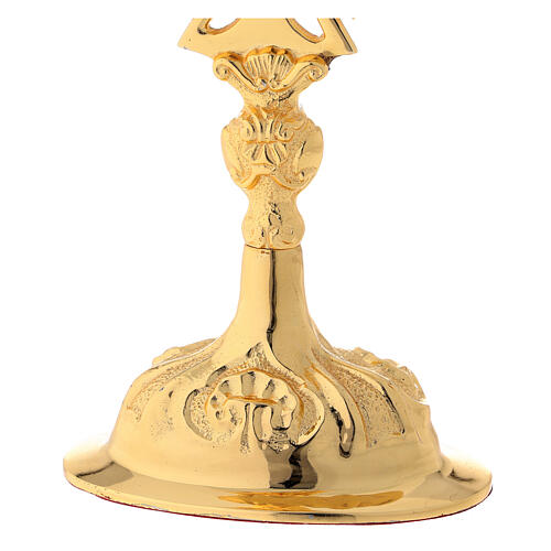Reliquiario ottone dorato cristalli croce adornata altezza 30 cm 4