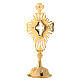 Gold plated brass reliquary with crystals and decorated cross h 12 in s6