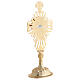 Gold plated brass reliquary with crystals and decorated cross h 12 in s7