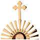 Reliquiar vergoldten Messing dreilappigen Kreuz und Strahlen 32cm s3