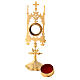 Reliquary in gilded brass with stones 31 cm s5