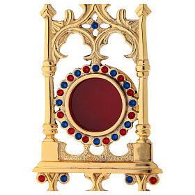 Reliquiario in ottone dorato con pietre 31 cm