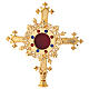 Reliquiar vergoldeten Messing Kreuz mit Steinen 27cm s2