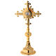 Reliquiar vergoldeten Messing Kreuz mit Steinen 27cm s6