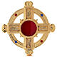 Reliquiar gotisches Kreuz vergoldeten Messing 32cm s2