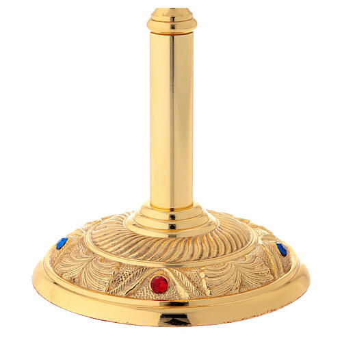 Gold plated brass reliquary with satin finish 12 1/2 in 4