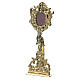 Reliquary with flower pattern, gold plated brass 22 cm s2