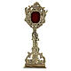 Floral decorated reliquary in gold plated brass 8 1/2 in s1