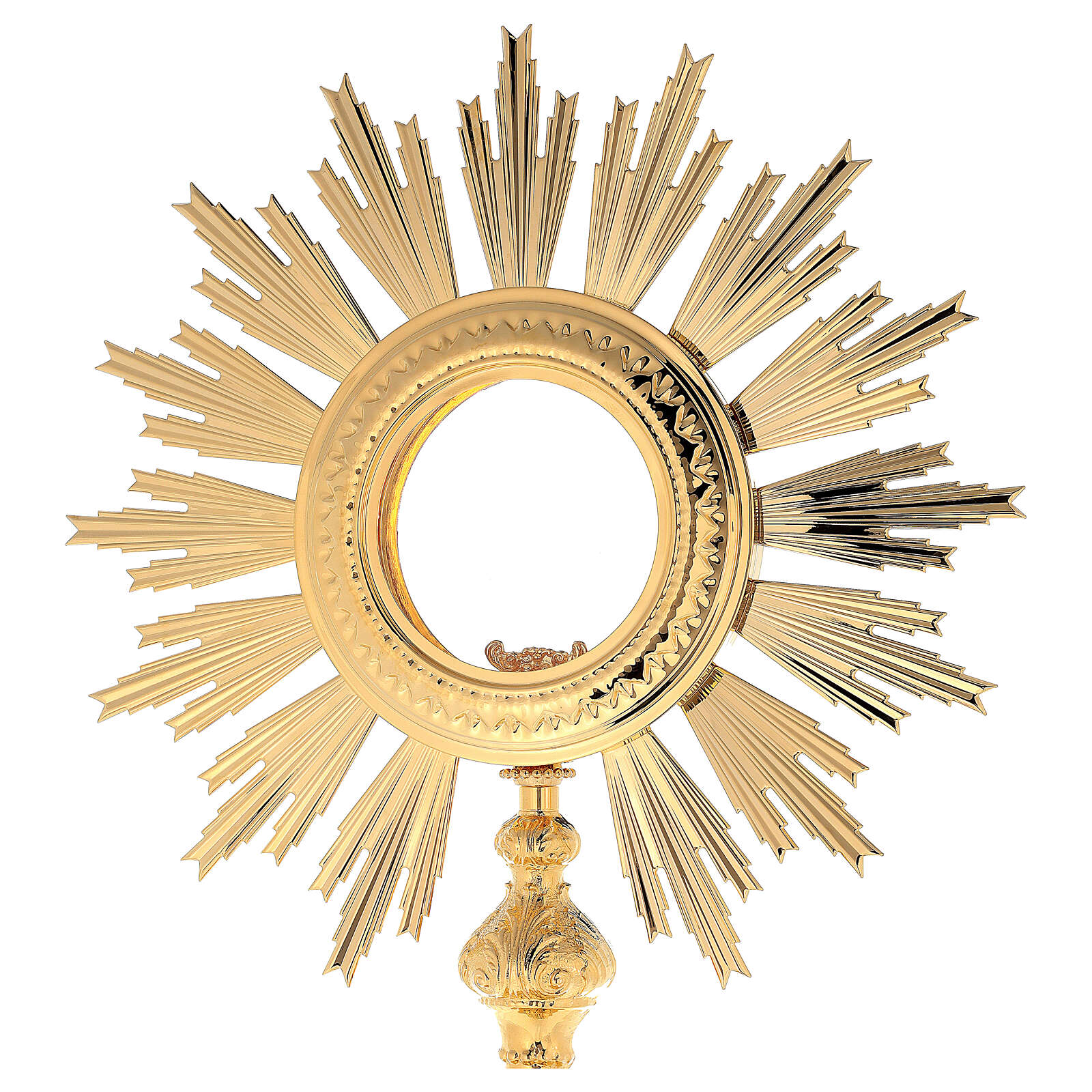 Baroque monstrance, gold plated bronze, shrine 6.3 inc inner | online ...