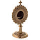 Gold plated brass monstrance with laurel wreath h 27 cm s3