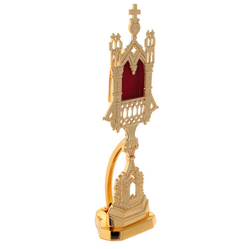 Neo-Gothic reliquary of gold plated brass h 28 cm 4