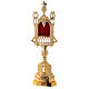 Neo-Gothic reliquary of gold plated brass h 28 cm s1