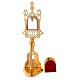 Reliquiario neogotico ottone dorato altezza 28 cm s5