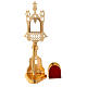 Neogothic reliquary in gold plated brass h 11 in s5