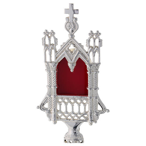 Neo-Gothic reliquary of silver-plated brass 28 cm 2