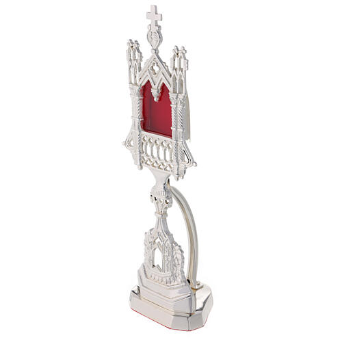 Neo-Gothic reliquary of silver-plated brass 28 cm 3